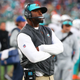 EAST RUTHERFORD, NJ - NOVEMBER 21: Miami Dolphins head coach Brian Flores during the fourth quarter of the National Football League game between the New York Jets and the Miami Dolphins on November 21, 2021, at MetLife Stadium in East Rutherford, NJ.